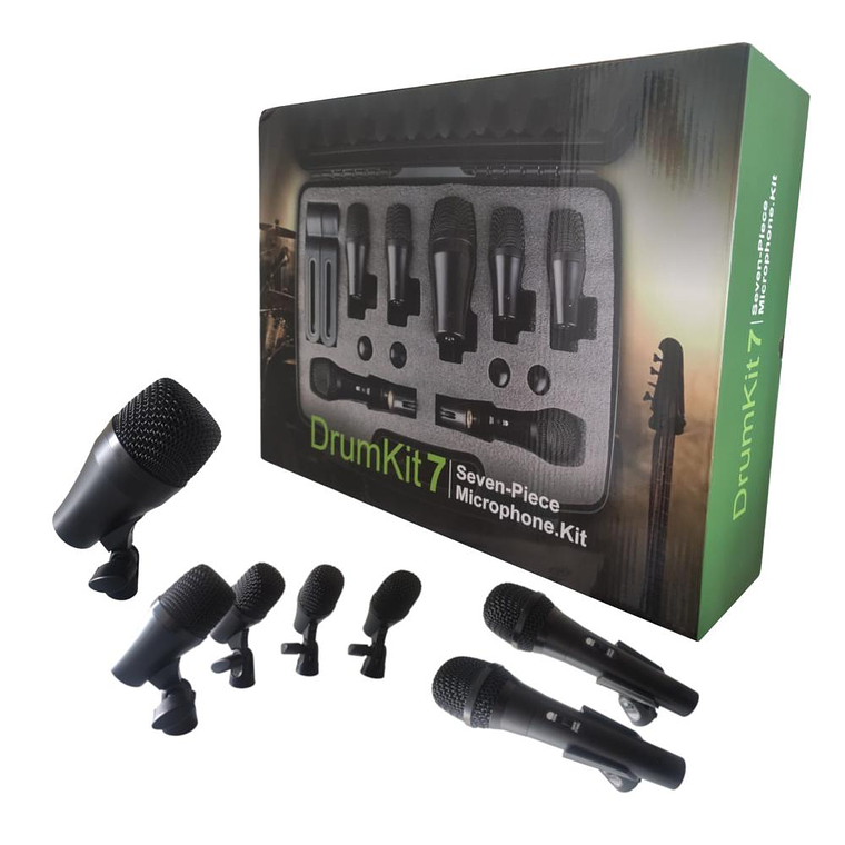 Kit de 7 microfonos para bateria Fidek DRUMKIT7 DK7 1