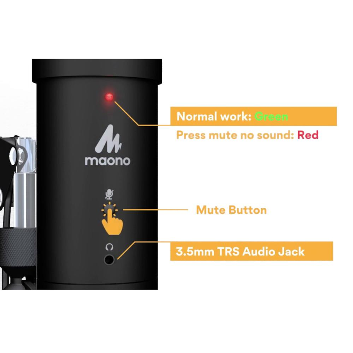 Kit Microfono Condensador Monitoreo Maono AU-PM401 2