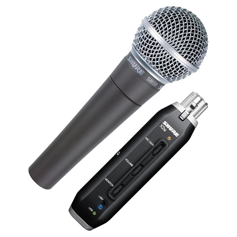 Set microfono vocal con adaptador USB Shure SM58-X2U 1