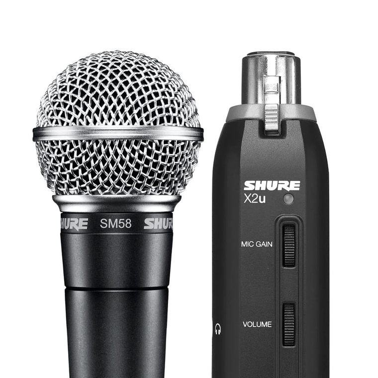 Set microfono vocal con adaptador USB Shure SM58-X2U 2