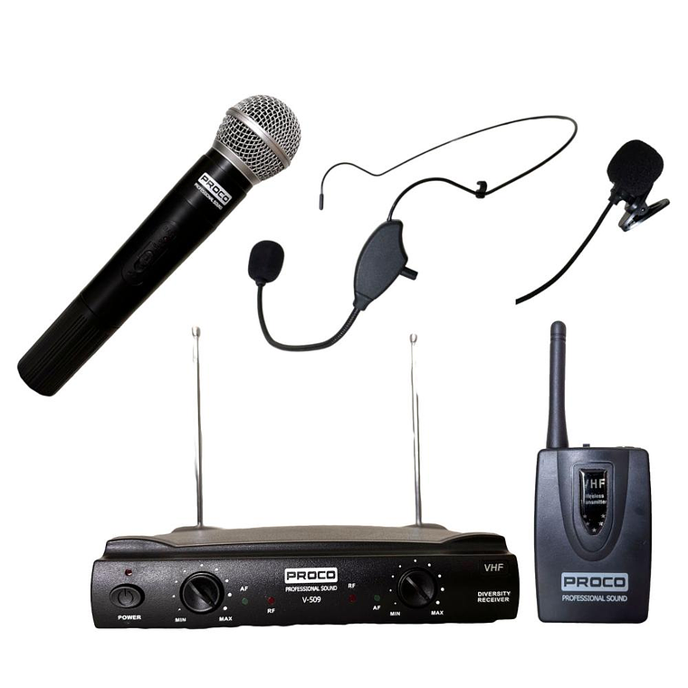 Set Inalambrico Mano, Solapa y Cintillo Proco V-509-DV1 1