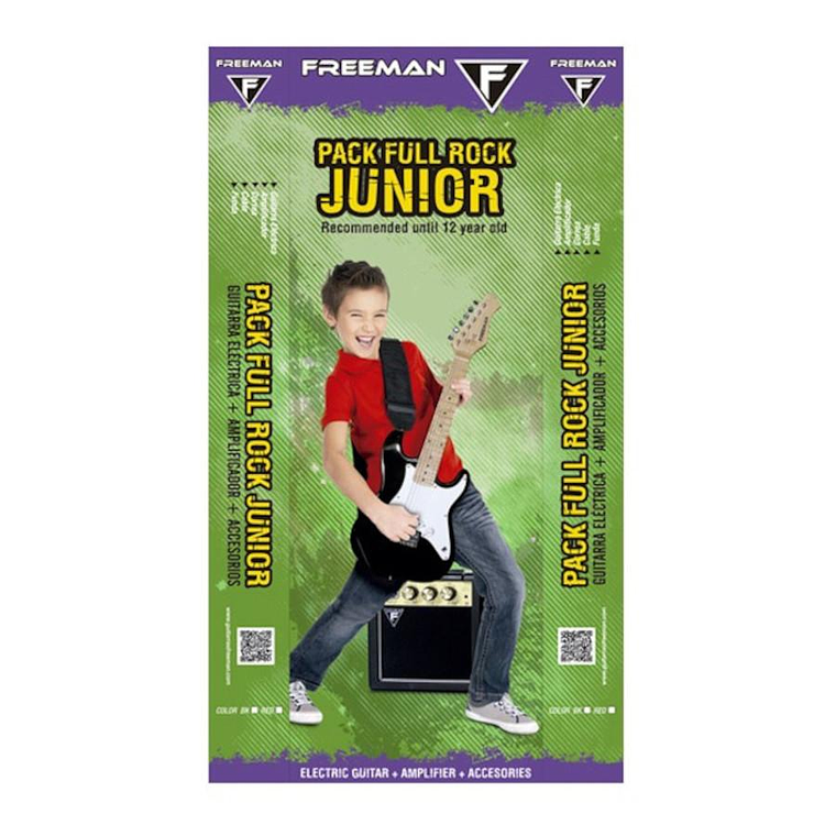 Set de guitarra electrica para niño Freeman Strato Kid RD 1