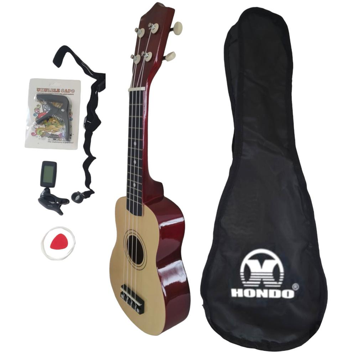 Set completo ukelele soprano Hondo SCKUK-30H Natural 1
