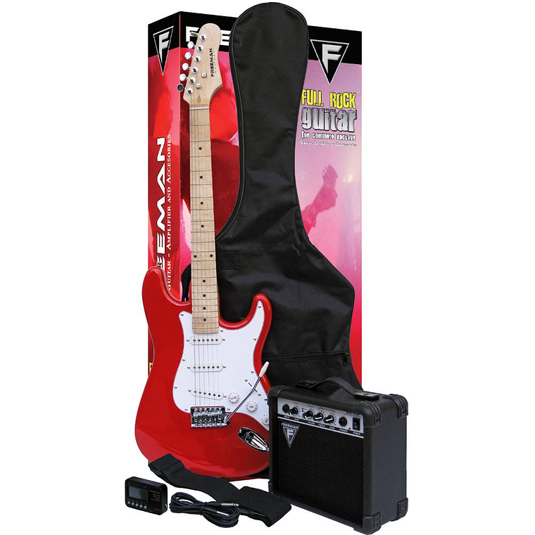 Set de Guitarra Electrica Freeman FULL ROCK color rojo 1
