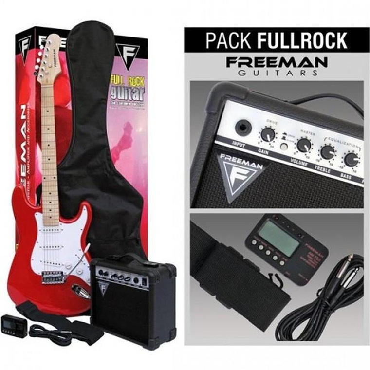 Set de Guitarra Electrica Freeman FULL ROCK color rojo 2
