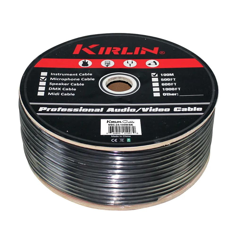 Rollo Cable Microfono 100 mts Kirlin MBC-24 1