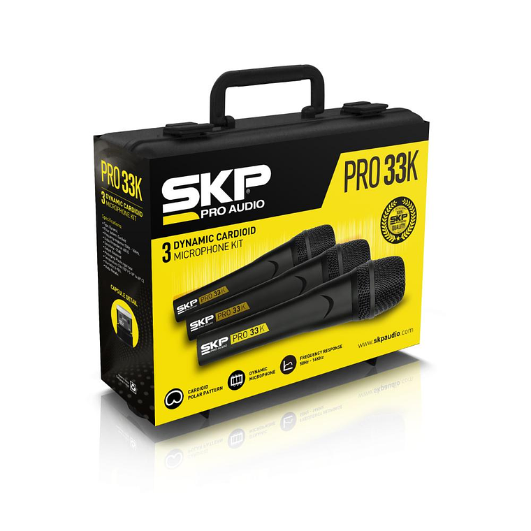 Set de 3 Microfonos Dinamicos SKP PRO-33K 2