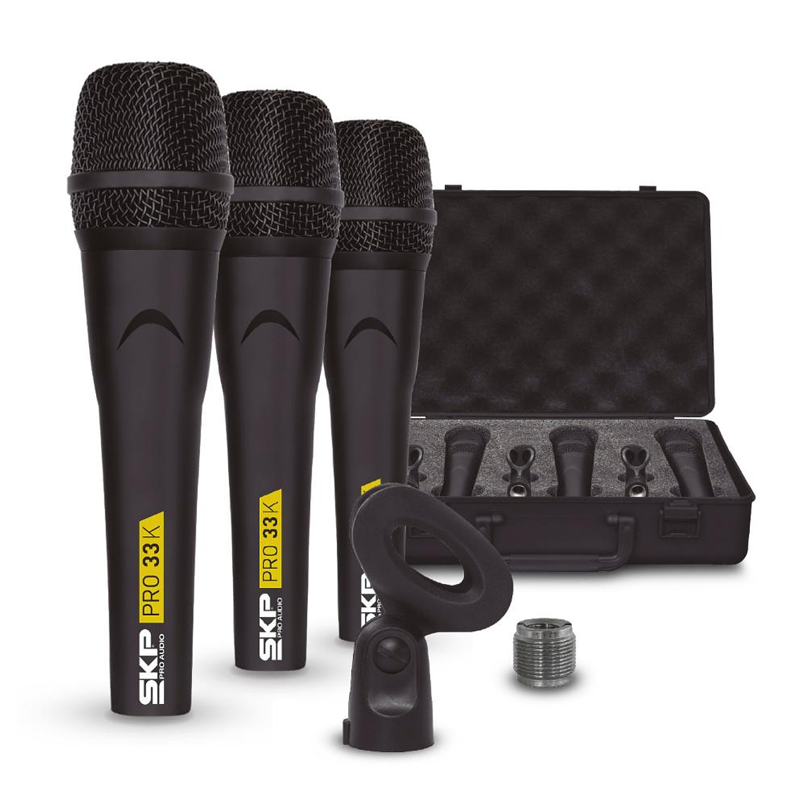 Set de 3 Microfonos Dinamicos SKP PRO-33K 3