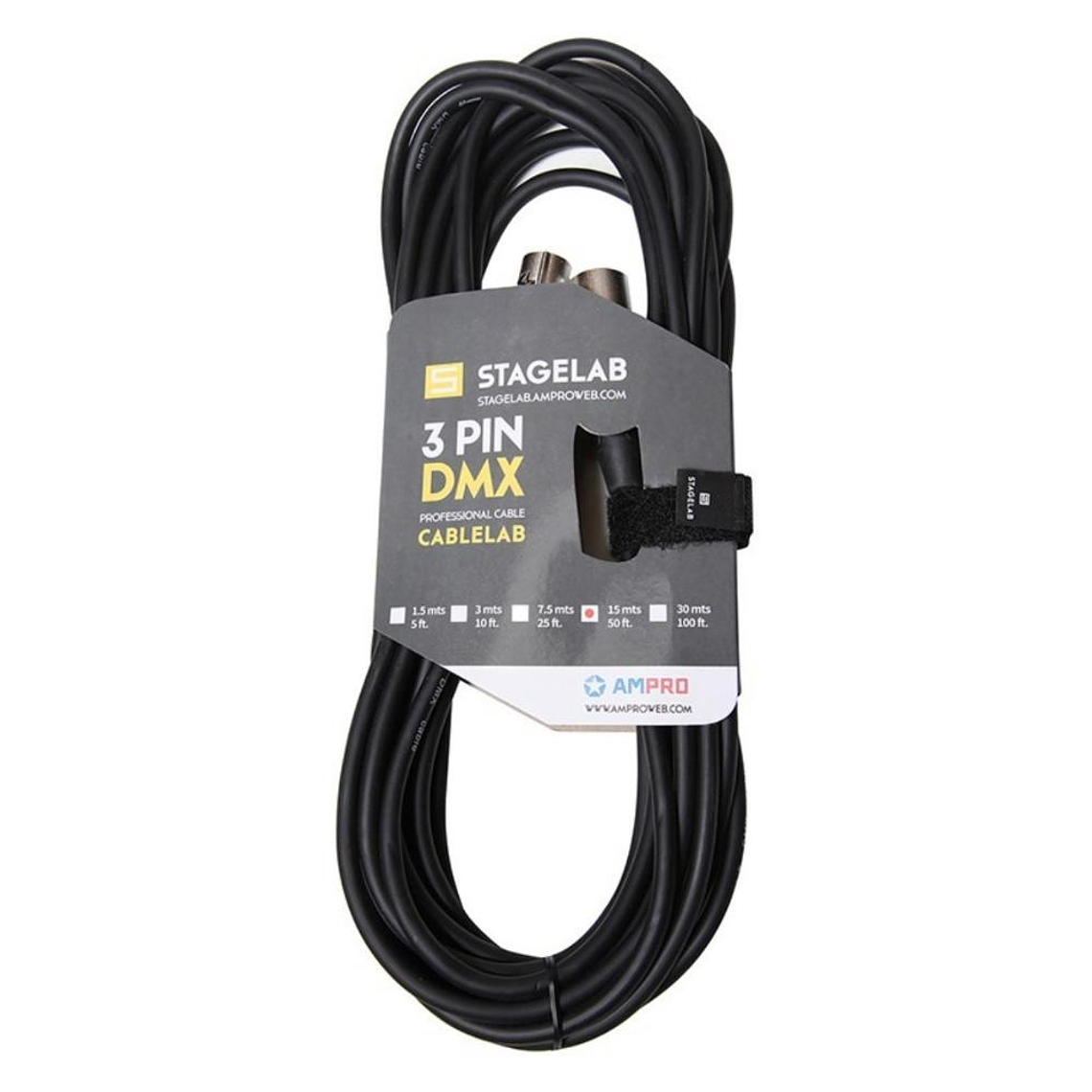 Cable DMX de 15m Stagelab CLM-3DMX-15C 1