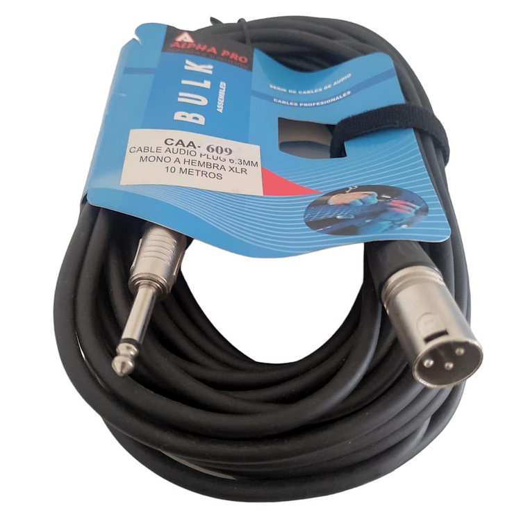 Cable XLR-Plug 6,3mm de 10mt Alpha Pro BULK CAA-609 2
