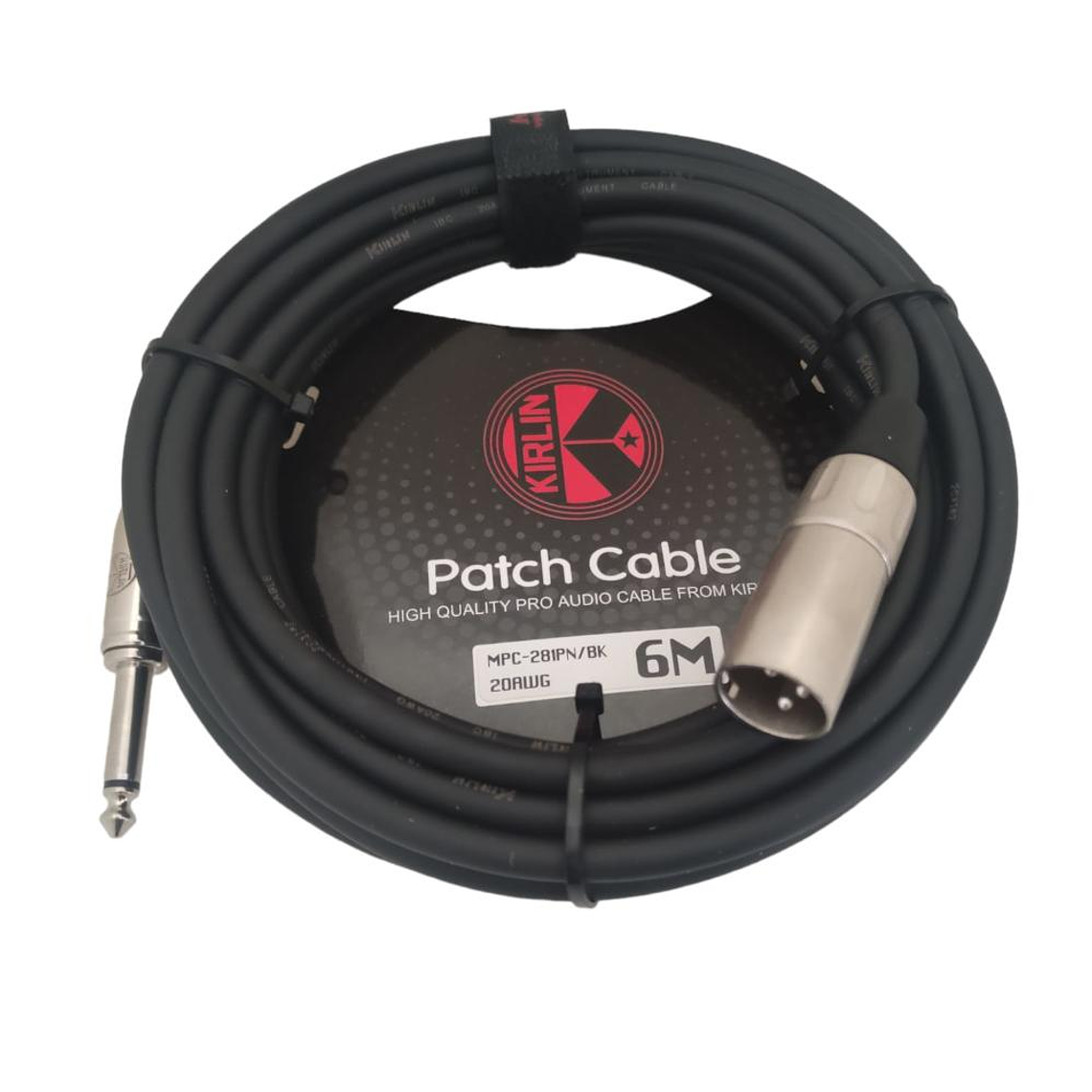 Cable XLR-Plug 6,3mm de 6 mt Kirlin MPC-281PN/BK 6M 1