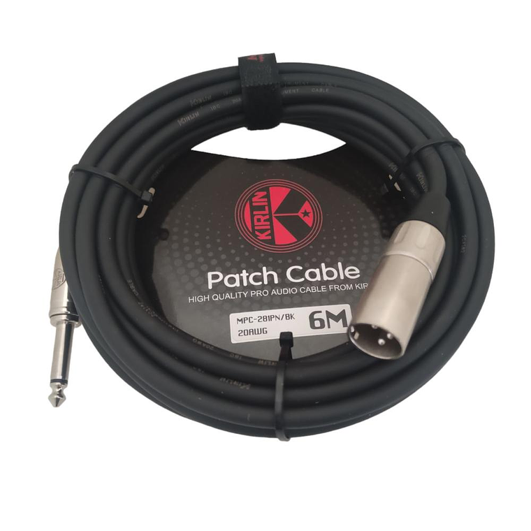 Cable XLR-Plug 6,3mm de 6 mt Kirlin MPC-281PN/BK 6M 1
