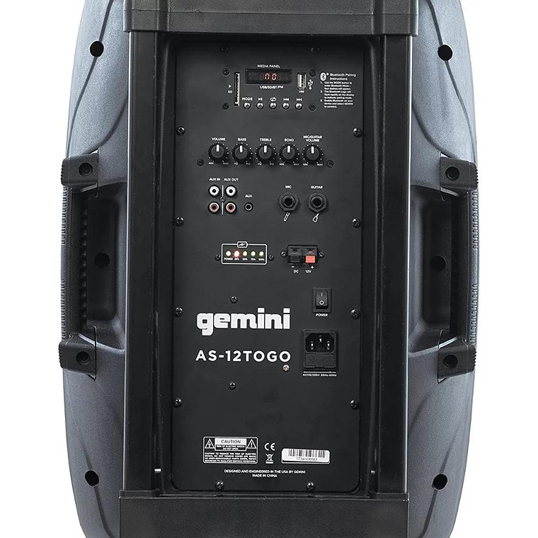 Caja Acustica Portatil de 12'' Gemini AS-12TOGO 4