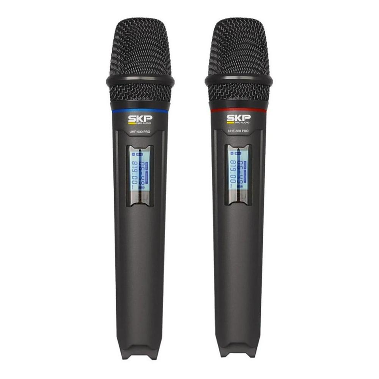 Microfono Inalambrico Doble SKP UHF 600 Pro 2