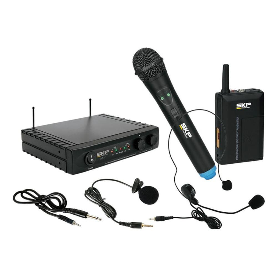 Microfono de Solapa + Cintillo + Mano SKP UHF-271 1