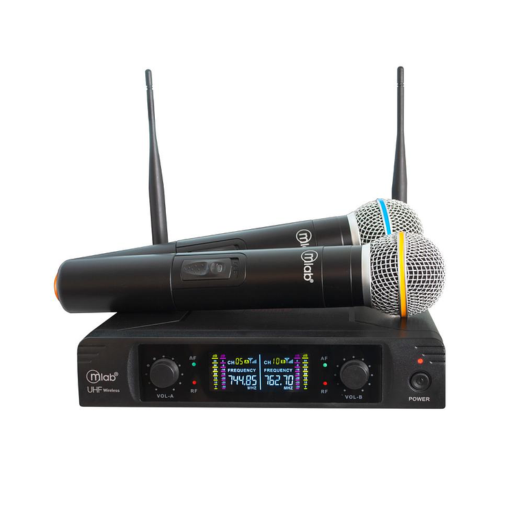 Microfono inalambrico UHF de mano doble Mlab 8772 1
