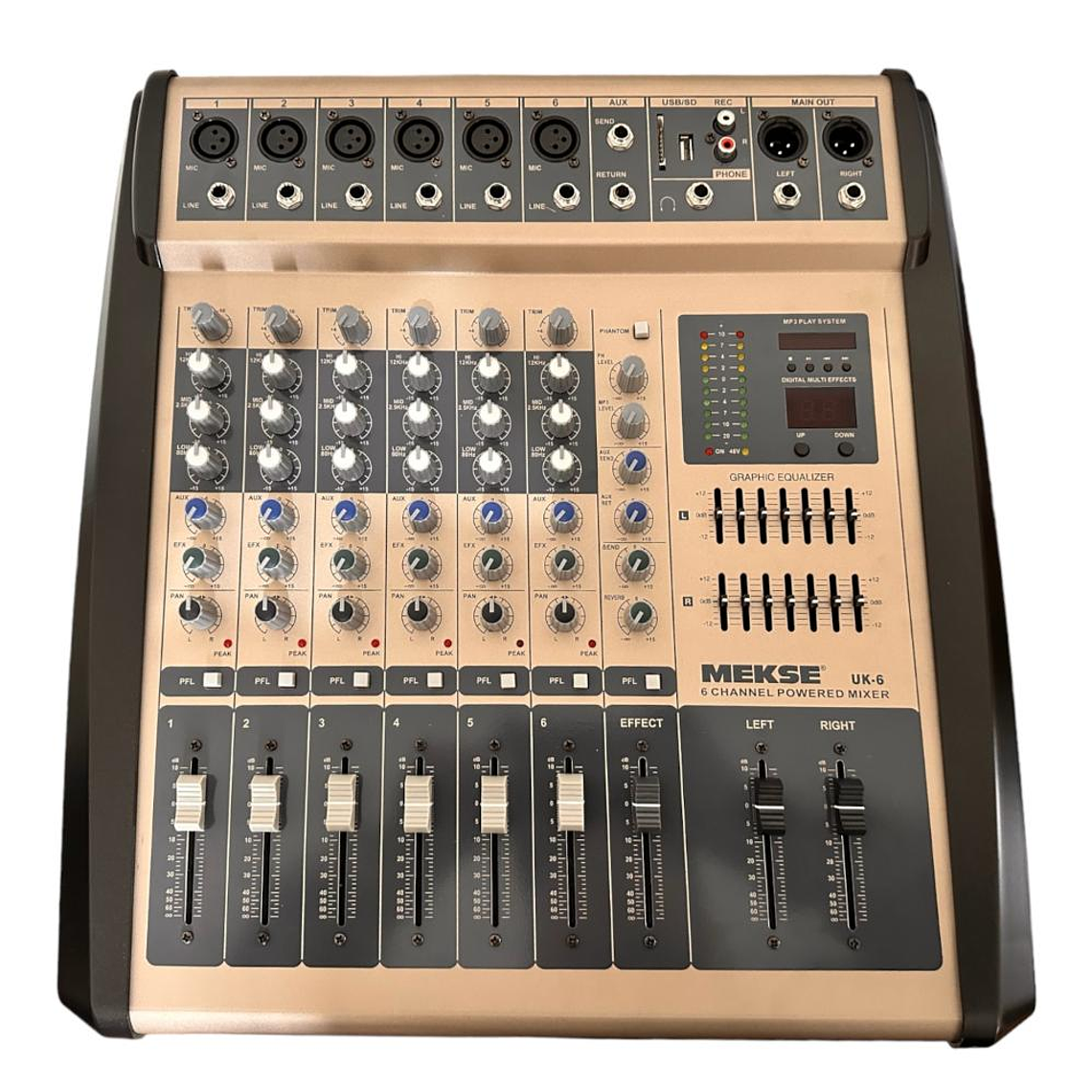 Mixer Amplificado 6 Canales Mekse UK-6 1