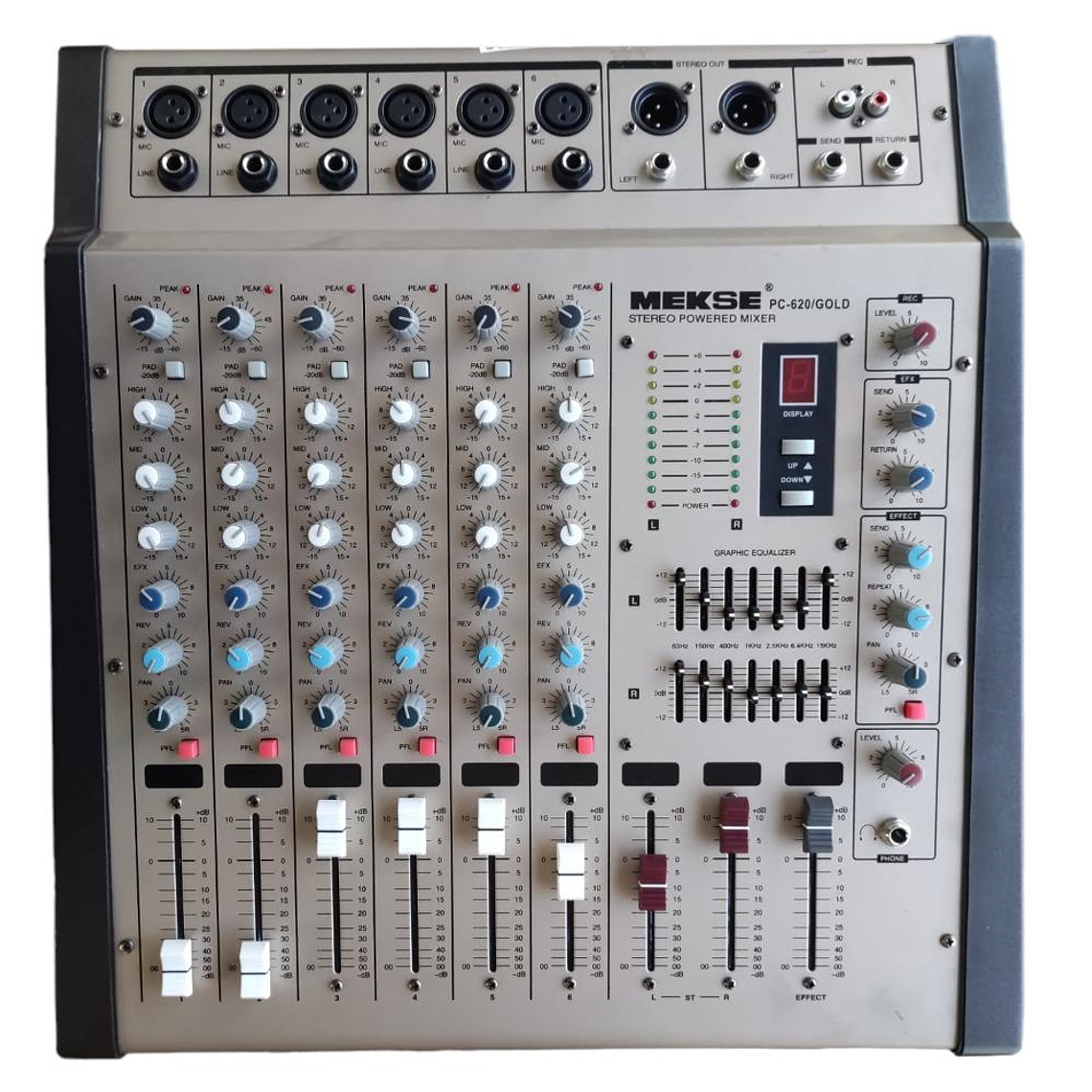 Mixer Amplificado Estereo 6 canales Mekse PC-620/GOLD 1