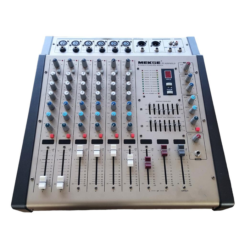 Mixer Amplificado Estereo 6 canales Mekse PC-620/GOLD 2