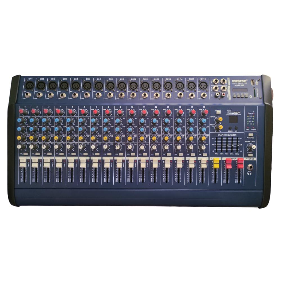 Mixer Amplificado 16 canales Mekse uks16 USB 1