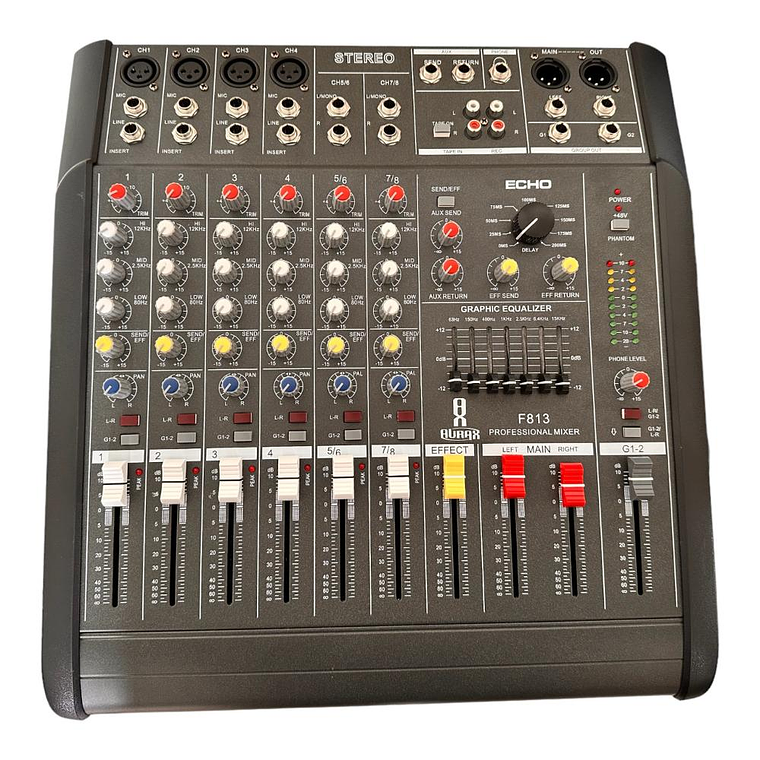 Mixer Amplificado 8 Canales Aurax F813 1