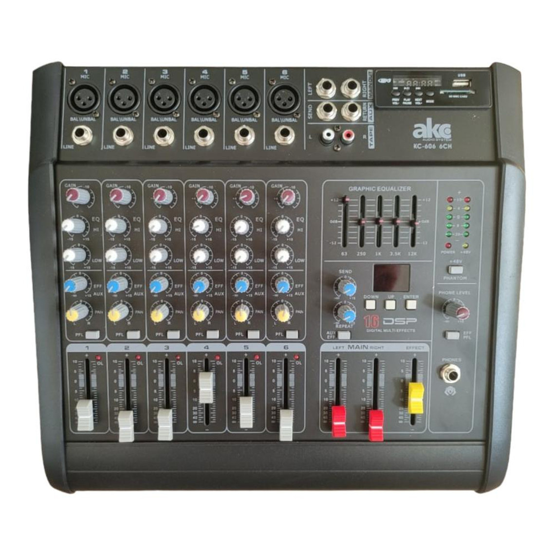 Mixer Amplificado 6 canales AKC KC-606 1