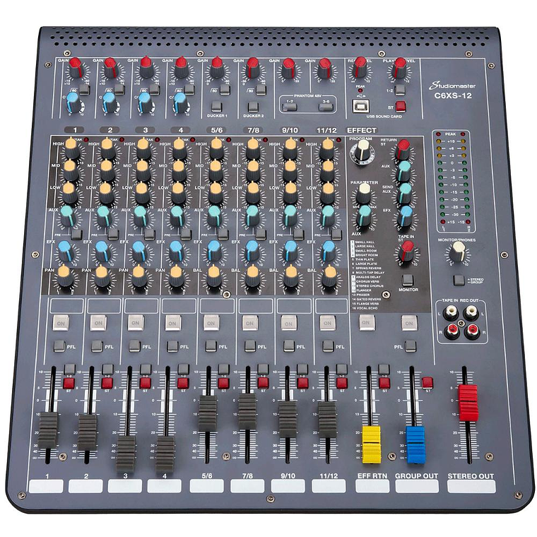 Mixer Analogo 12 Canales Studiomaster C6XS-12 1