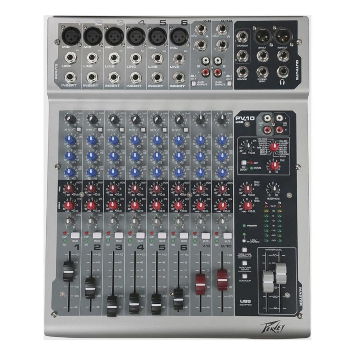 Mixer Analogo 10 canales Peavey PV10 USB 1