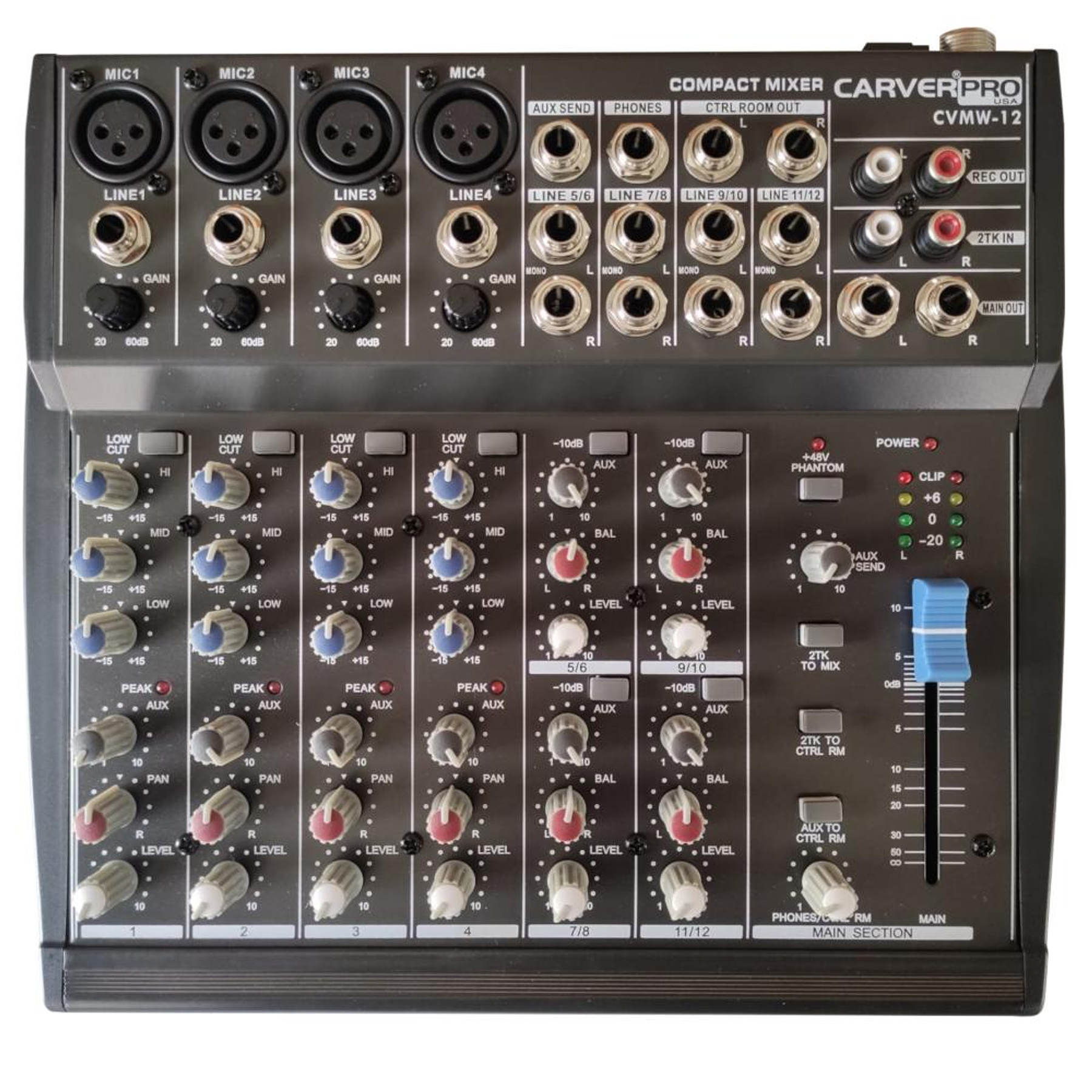 Mixer Analogo 12 canales CarverPro CVMW-12