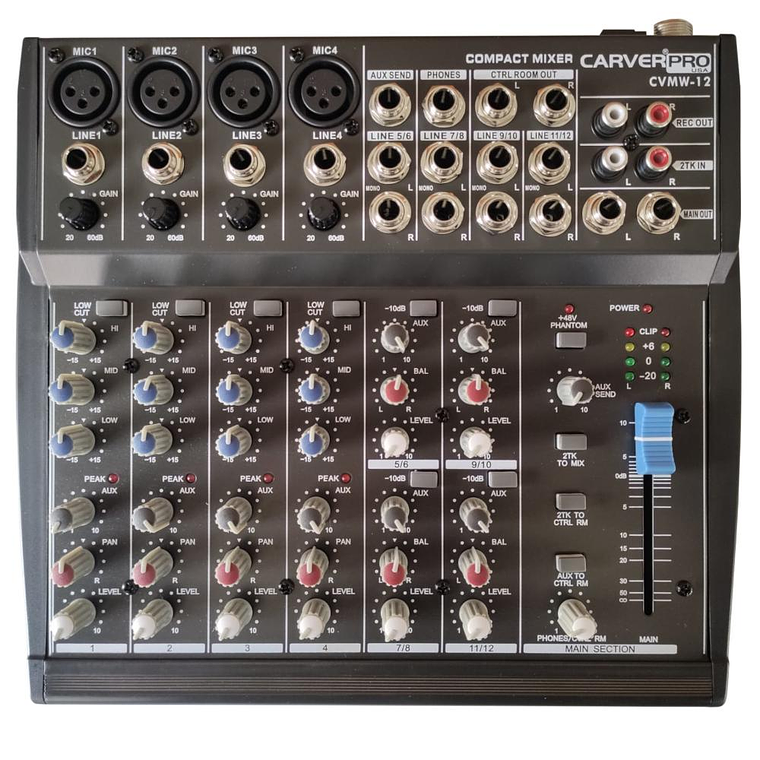 Mixer Analogo 12 canales CarverPro CVMW-12 1