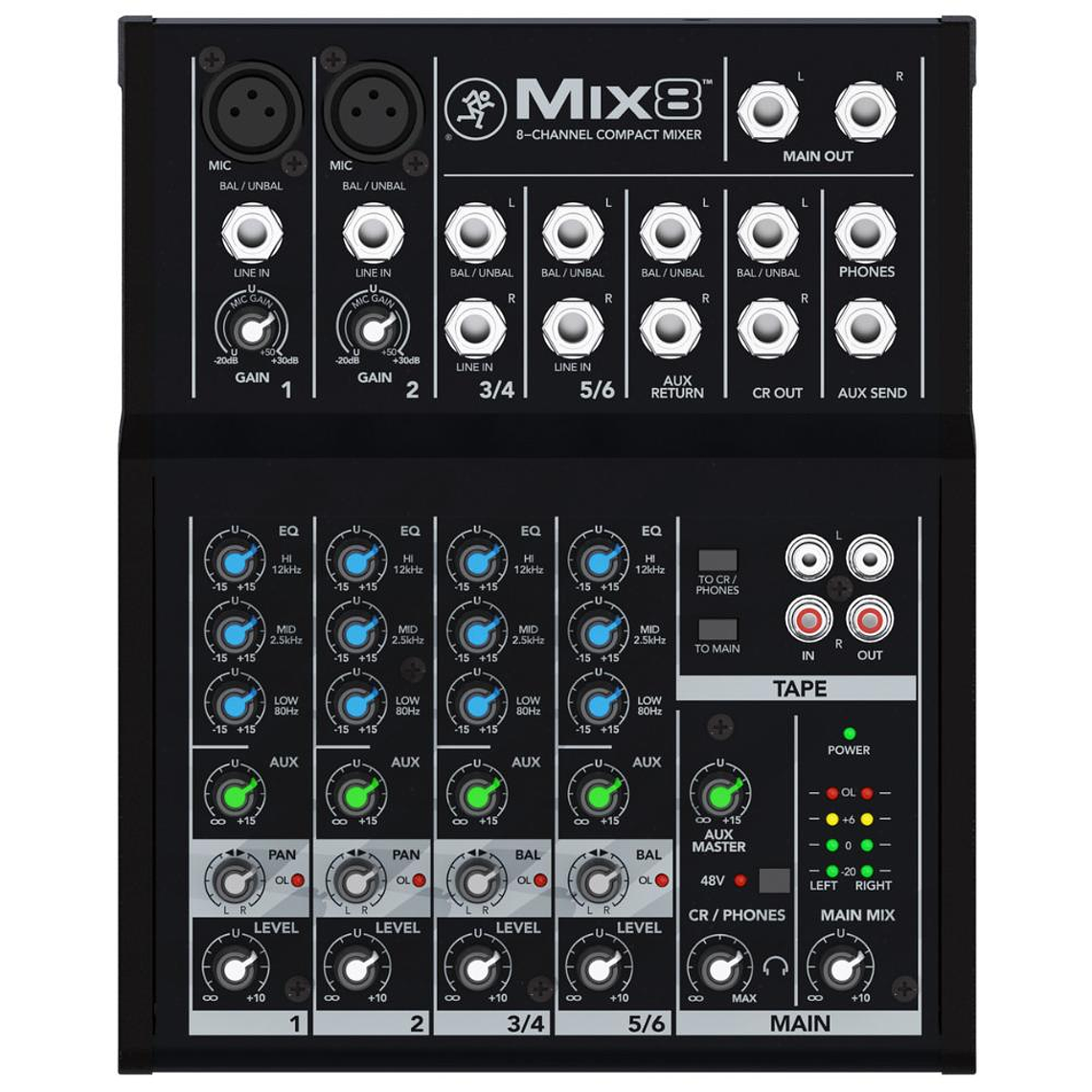 Mixer Analogo 8 canales Mackie Mix8 1