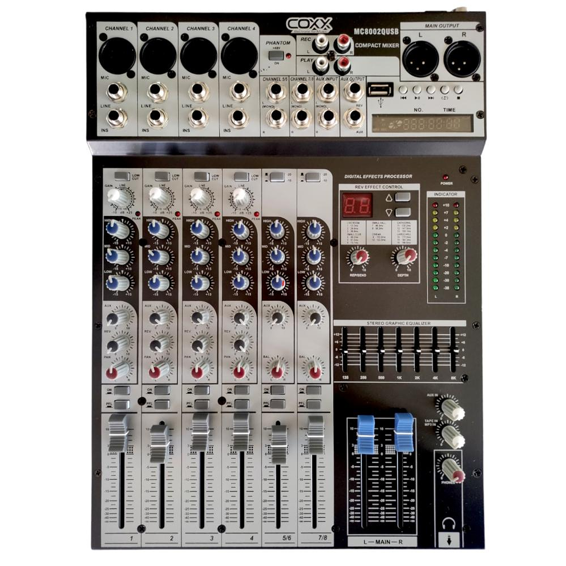Mixer Analogo 8 canales Coxx MC8002QUSB 1