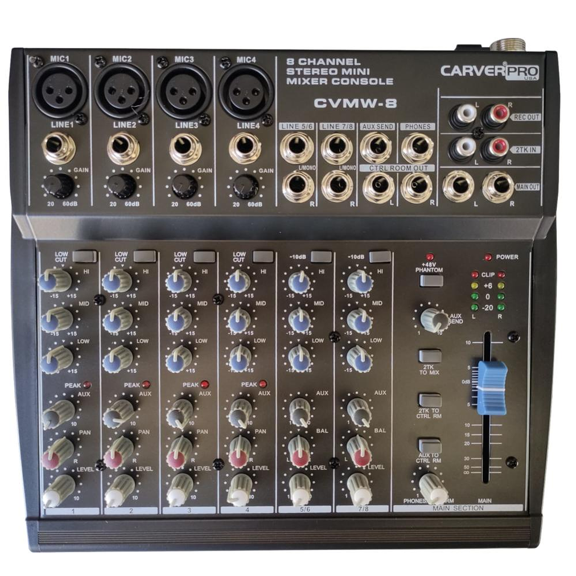 Mixer Analogo 8 canales CarverPro CVMW-8 1