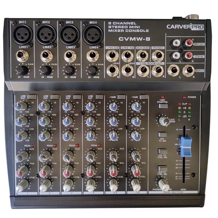 Mixer Analogo 8 canales CarverPro CVMW-8 1