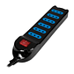 Alargador multiple con switch 6 tomas 5 mt Philco XT-30 Negro - Miniatura 1