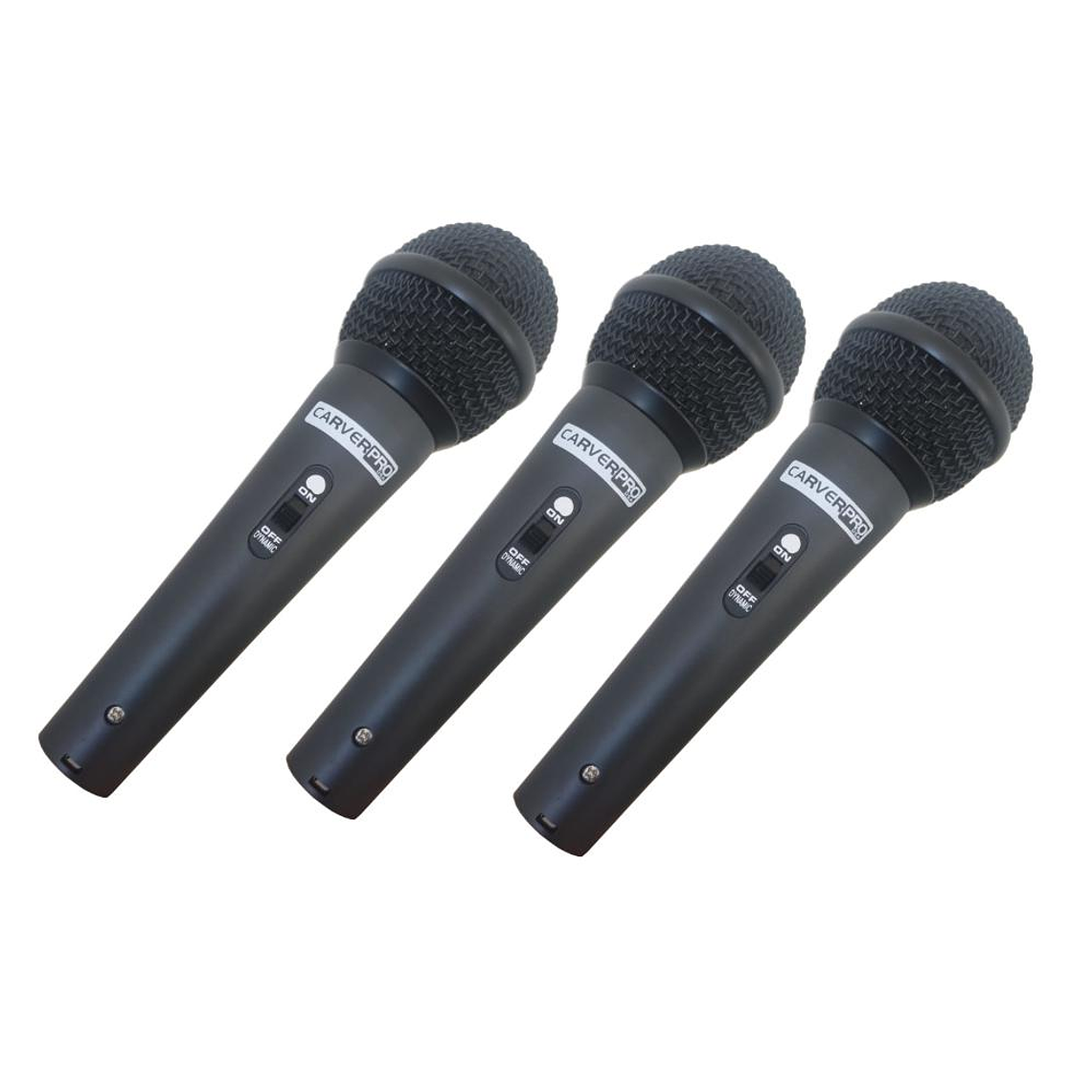 Set de 3 Microfonos Vocales CarverPro CH33-3BK 1