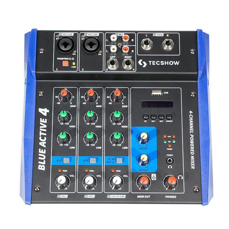 Mixer Potenciado Tecshow Blue Active 4 1