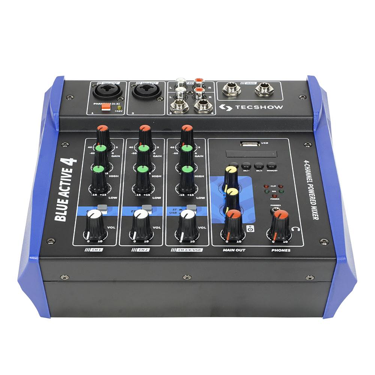 Mixer Potenciado Tecshow Blue Active 4 2