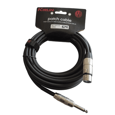 Cable XLR-Plug 6,3mm de 6 mt Kirlin MPC-282PN/BK 6M