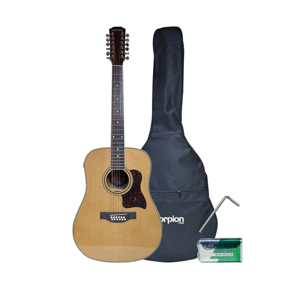 Guitarra 12 cuerdas electroacústica Scorpion SCG-12 EQ-N 2