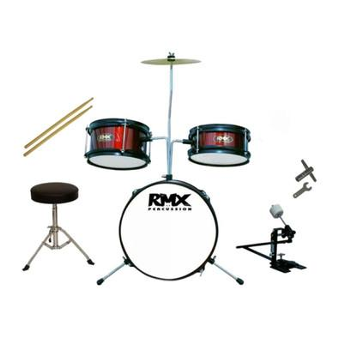 Bateria Infantil de 3 piezas RMX RAD-2 Roja 1