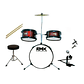 Bateria Infantil de 3 piezas RMX RAD-2 Roja - Miniatura 1