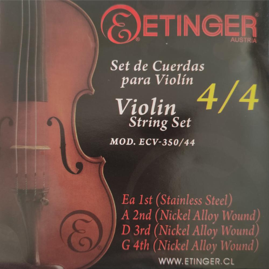 Set de cuerdas para violin 4/4 Etinger ECV-350 1
