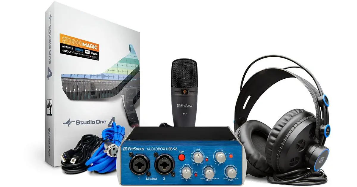 DTMパッケージ　Presonus AudioBox 96 Studio　新品　I/O、ヘッドホン、マイク、ソフト Interfaz Presonus Audiobox 96 Studio