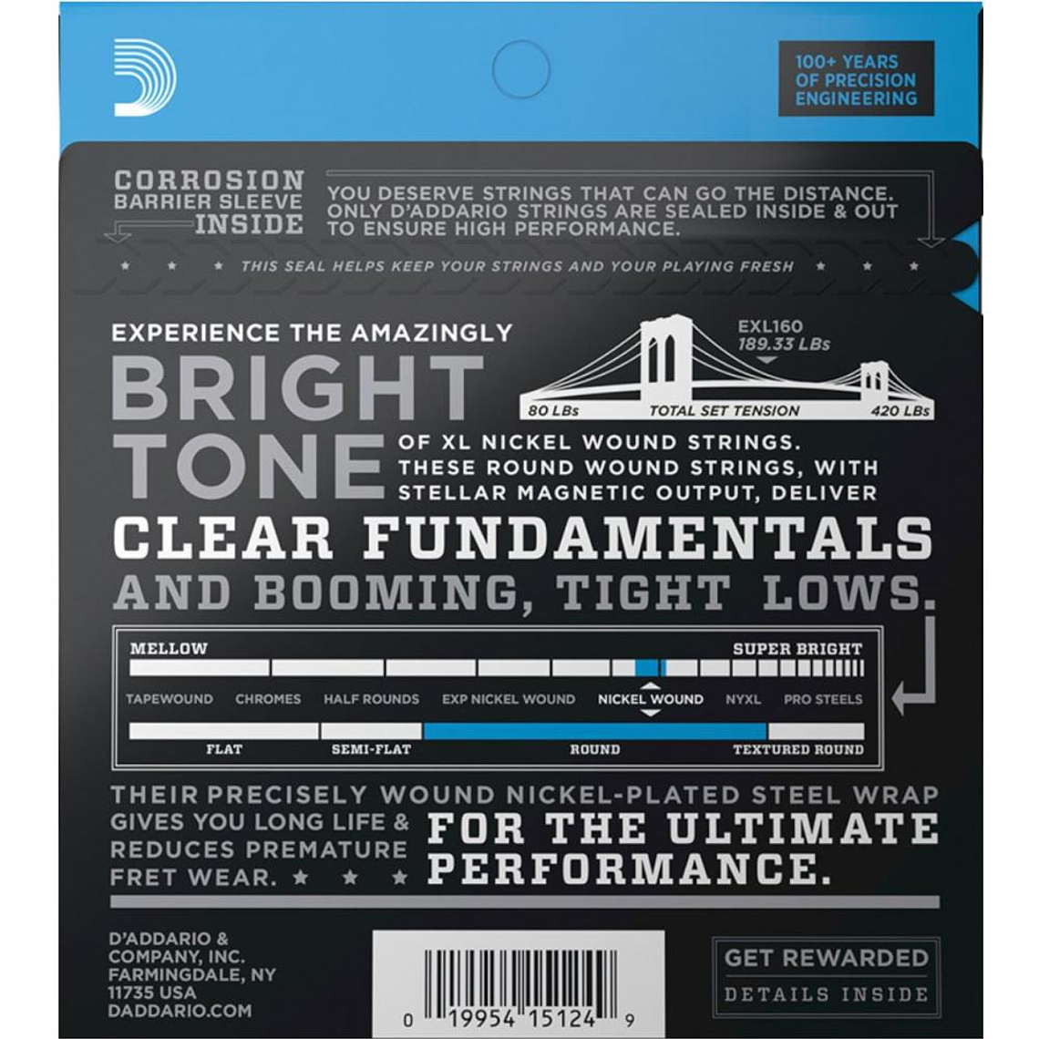 Cuerdas para bajo D'Addario EXL160 2