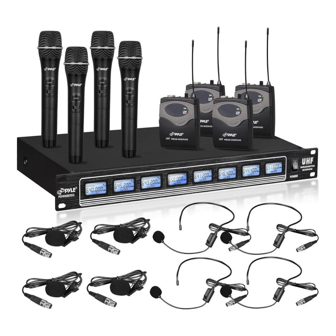 Sistema de Micrófonos Inalámbricos 8 canales Pyle PDWM8350 1