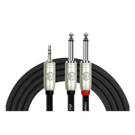 Cable de Audio 3,5mm a 2x6,3mm Kirlin Y-362PRL/BK 3M