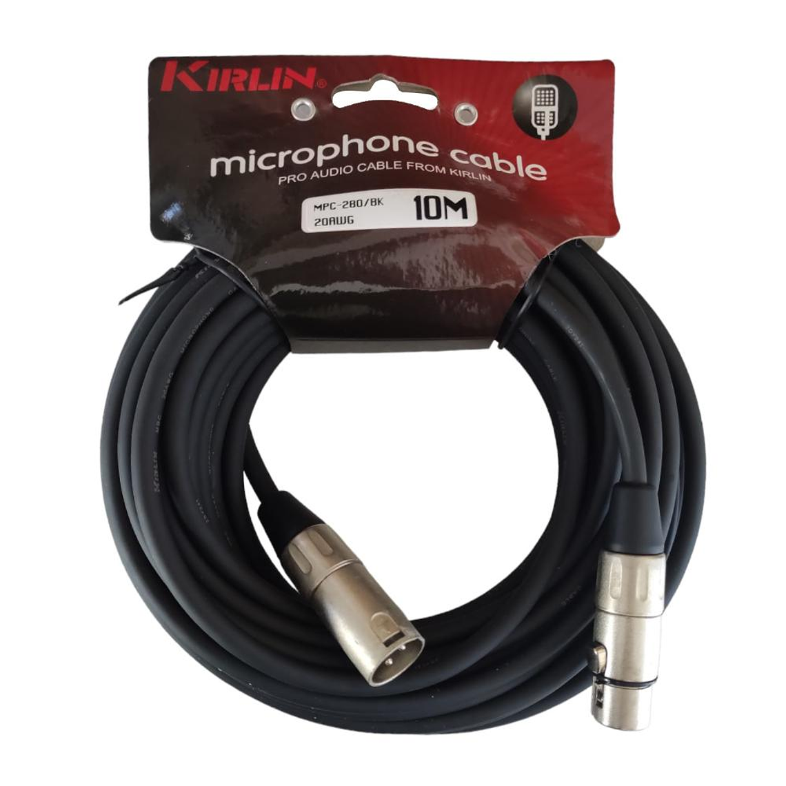 Cable Microfono XLR 10 mts Kirlin MPC-280/BK 10M 1