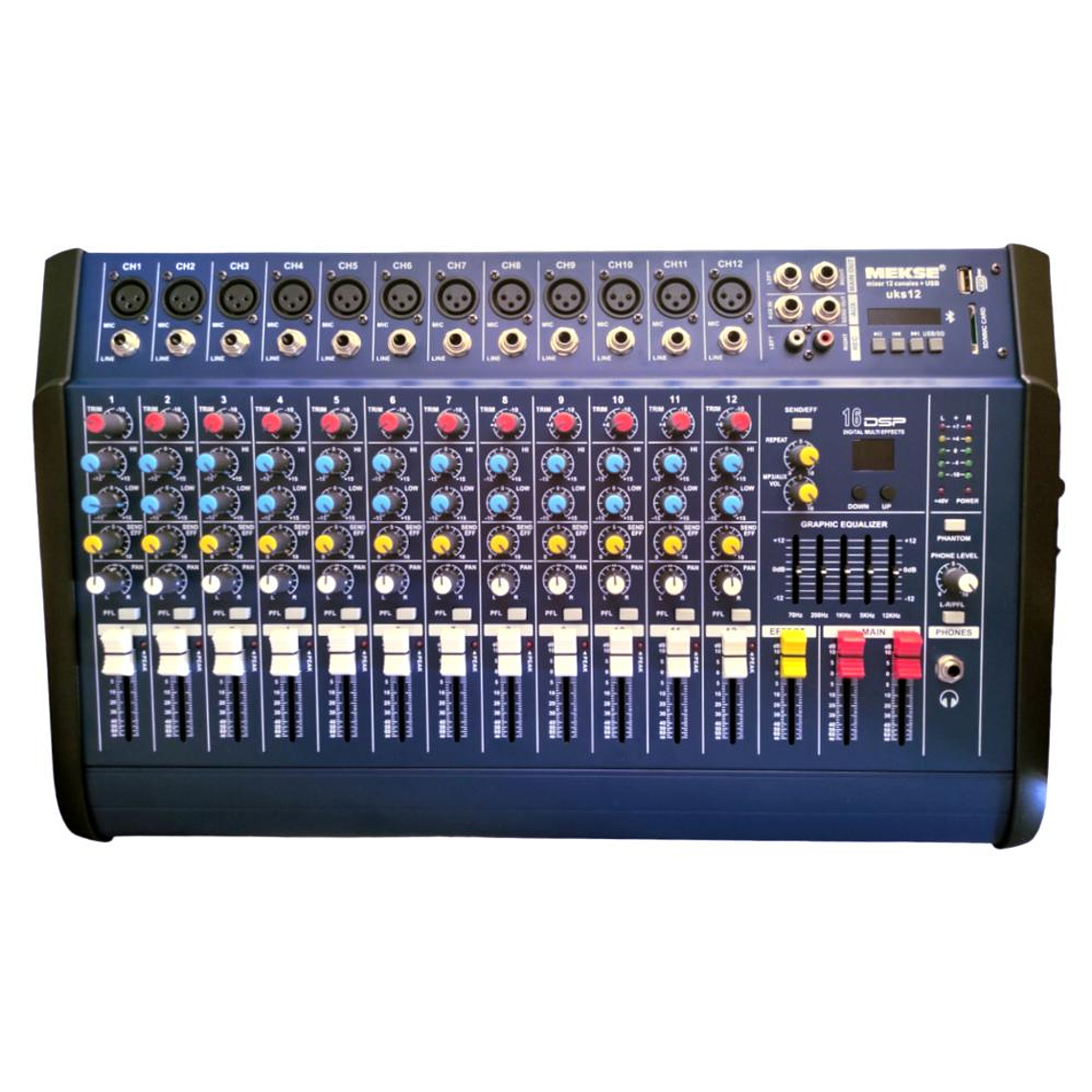 Mixer Amplificado 12 canales Mekse uks12 USB 1