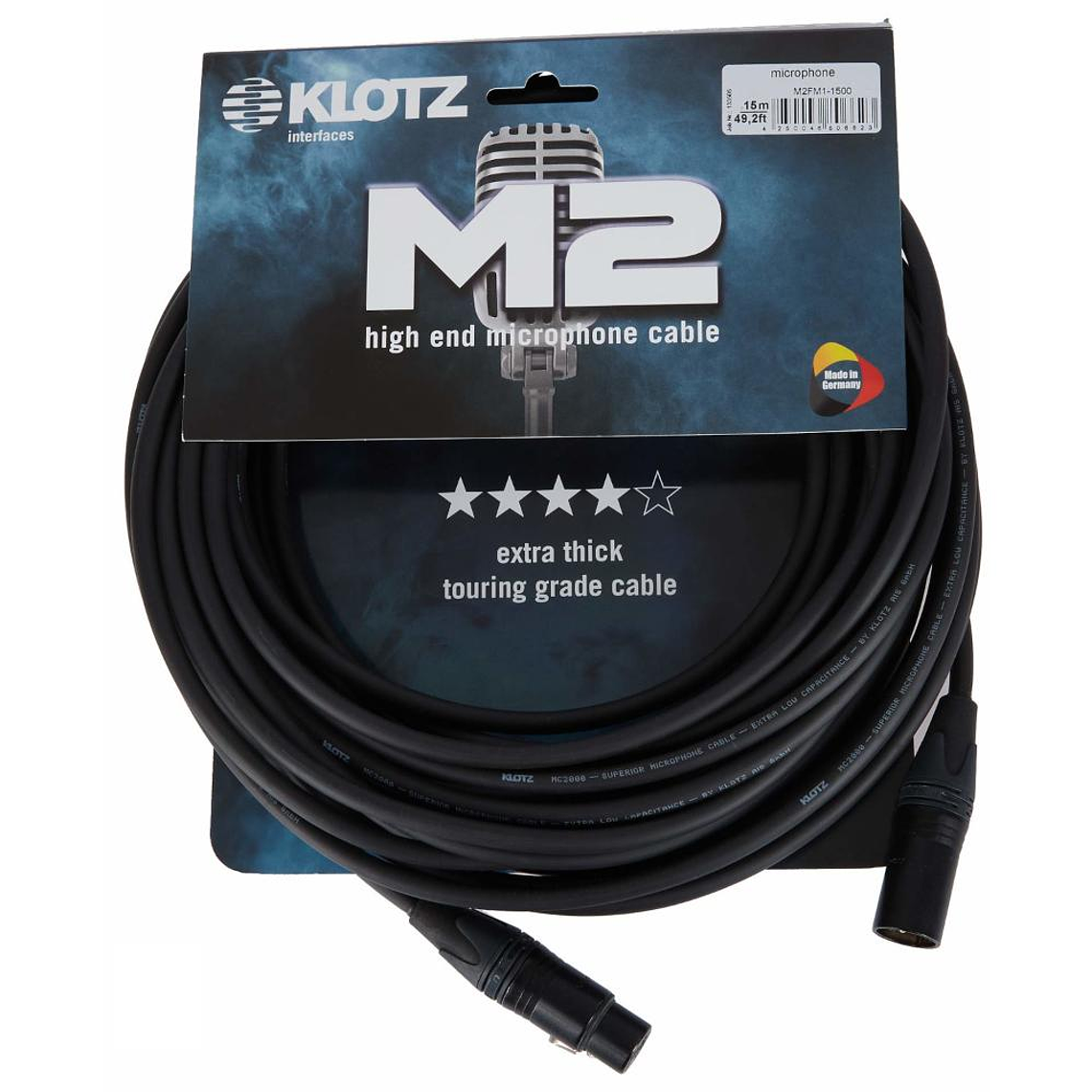 Cable Microfono XLR 15 metros Klotz M2FM1-1500 1